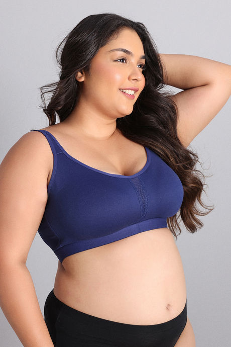 Zivame True Curv Single Layered Non Wired Full Coverage Minimiser Bra - Blue Depth — image 3